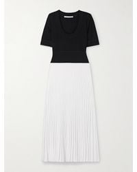 Maria McManus - Ballet Two-Tone Pleated Stretch-Knit Midi Dress - Lyst
