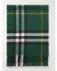 Burberry - Giant Fringe-Detail Checked Cashmere Scarf - Lyst