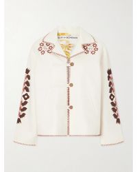 Alix Of Bohemia - Western Cactus Bead-Embellished Textured-Silk Jacket - Lyst