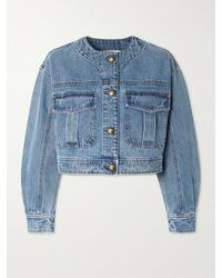 Zimmermann - Cropped Denim Jacket - Lyst