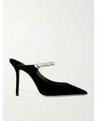 Jimmy Choo - Bing 100 Crystal-Embellished Velvet Pumps - Lyst