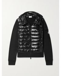 Moncler - Quilted Shell And Cotton-Blend Jersey Down Hooded Jacket - Lyst