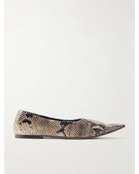 KHAITE - Marlene Snake-Effect Leather Ballerina - Lyst