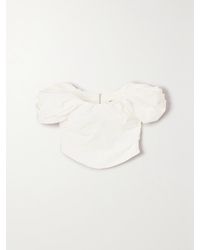 A.L.C. - Haut Épaules Nues En Popeline De Coton Mélangé À Fronces Nora - Lyst
