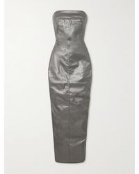 Rick Owens - Lido Strapless Paneled Coated-Denim Gown - Lyst