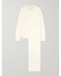Olivia Von Halle - Carmel Silk And Cashmere-Blend Sweatshirt And Track Pants Set - Lyst