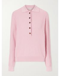 Blazé Milano - Alegria Cable-Knit Silk And Cotton-Blend Polo Sweater - Lyst
