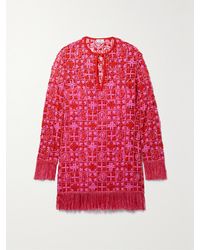 Etro - Robe En Mailles Crochetées À Franges - Lyst