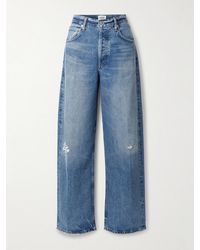 Citizens of Humanity - Ayla Baggy Distressed High-Rise Wide-Leg Jeans - Lyst