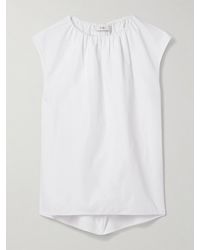 Tibi - Gathered Poplin Top - Lyst