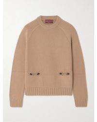 Gucci - Horsebit-Embellished Leather-Trimmed Wool And Cashmere-Blend Sweater - Lyst