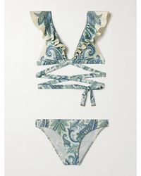 Zimmermann - Ottie Bikini Mit Paisley-Muster Und Volants Zum Binden - Lyst