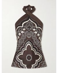 Nili Lotan - Solal Printed Silk Halter Top - Lyst