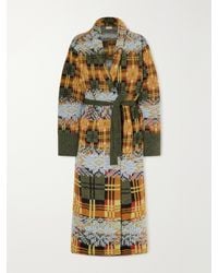 Dries Van Noten - Belted Checked Jacquard-Knit Wool-Blend Cardigan - Lyst
