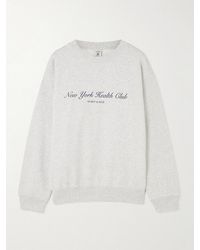 Sporty & Rich - Health Is Wealth Printed Cotton-Jersey Sweatshirt - Lyst
