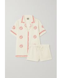 Desmond & Dempsey - + Net Sustain Embroidered Linen Pajama Set - Lyst
