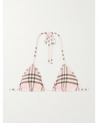 Burberry - Sadie Checked Bikini Top - Lyst