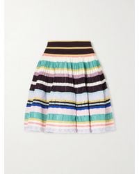 Alaïa - Striped Knitted Crinoline Mini Skirt - Lyst