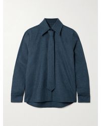 Kallmeyer - Billie Tie-Detailed Wool-Twill Shirt - Lyst