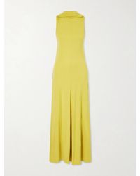 Esse Studios - Solina Cowl Maxikleid Aus Glänzendem Jersey Mit Rückenausschnitt Und Cape-Effekt - Lyst