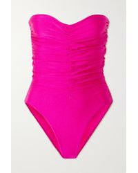 JADE Swim Yara Strapless Ruched Swimsuit - Pink