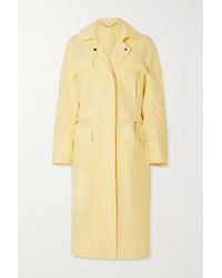Ferragamo Linen And Silk-blend Trench Coat - Yellow