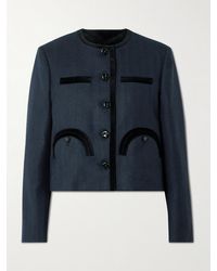 Blazé Milano - Maine Shamo Velvet-Trimmed Wool Jacket - Lyst