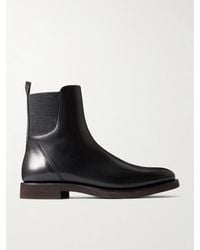 Brunello Cucinelli - Chelsea Boots Aus Leder Mit Zierperlen - Lyst