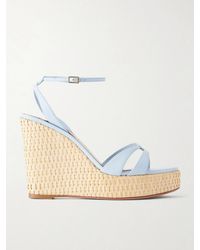 Aquazzura - You And I 110 Leather Wedge Sandals - Lyst