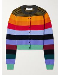 Christopher John Rogers - Striped Wool-Blend Cardigan - Lyst