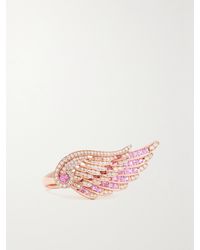 Garrard - Wings Embrace 18-Karat Rose, Sapphire And Diamond Ring - Lyst