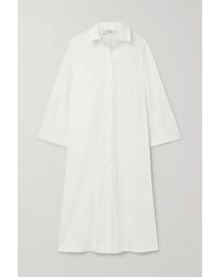 Max Mara Leisure Aurelia Cotton-blend Midi Shirt Dress - White