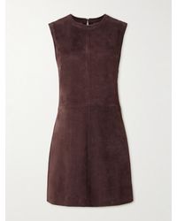 Stouls - Miuccia Paneled Suede Mini Dress - Lyst