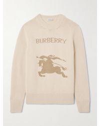 Burberry - Intarsia-Knit Cashmere And Wool-Blend Sweater - Lyst