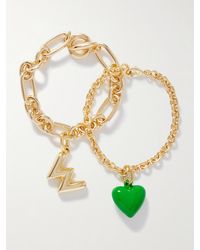 Roxanne Assoulin - The Happy Heart Initial Set Of Two-Tone And Enamel Bracelets - Lyst