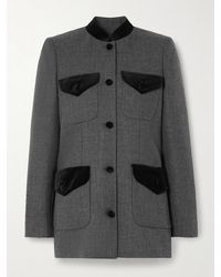 LIBEROWE - Net Sustain Raja Velvet-Trimmed Wool-Tweed Blazer - Lyst