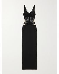 David Koma - Cutout Lace And Cady Maxi Dress - Lyst