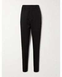 Saint Laurent - Grain De Poudre Wool Tapered Pants - Lyst