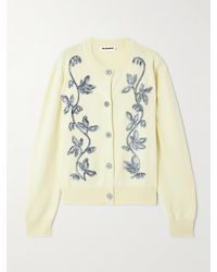 Jil Sander - Oversized-Cardigan Aus Wolle Mit Stickereien - Lyst