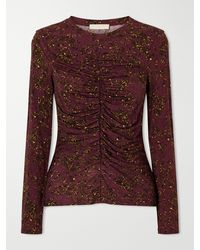 Ulla Johnson - Asha Ruched Floral-Print Jersey Top - Lyst