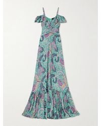 Etro - Off-The-Shoulder Ruffled Paisley-Print Georgette Maxi Dress - Lyst