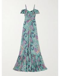 Etro - Off-The-Shoulder Ruffled Paisley-Print Georgette Maxi Dress - Lyst