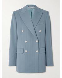 Stella McCartney - Double-Breasted Striped Wool-Blend Blazer - Lyst