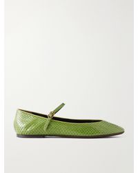 Herbert Levine - Rule The Day Snake-Effect Leather Ballet Flats - Lyst