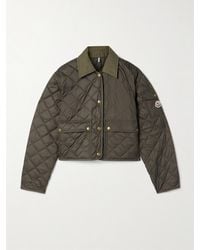 Moncler - Chitre Cropped Cotton-Canvas Trimmed Padded Quilted Shell Jacket - Lyst