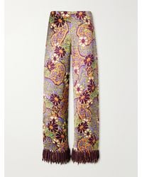 ALÉMAIS - Joanna Printed Satin Wide-Leg Pants - Lyst
