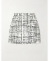 Valentino Garavani - Checked Cotton-Blend Tweed Mini Skirt - Lyst