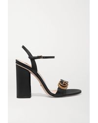 Gucci GG Marmont Block-heel Leather Sandals - Black