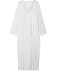 Skin Striped Cotton-gauze Nightdress - White