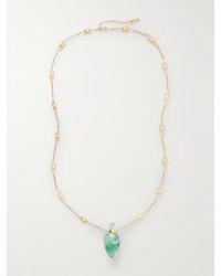 Chloé - Goldfarbene Kette Mit Fluorit Und Harz - Lyst